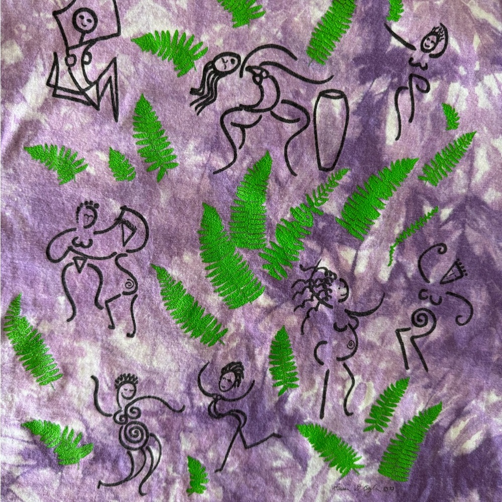 Men's Vintage Belton Purple Tie Dye Dancing Stick Figures Tank Top